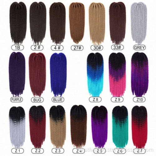 MYZYR Synthetic Senegalese Twist 22Inch Short Pure/Mix Ombre Crochet Braids Hair Extensions Crochet Twist Hair 12Roots/pack